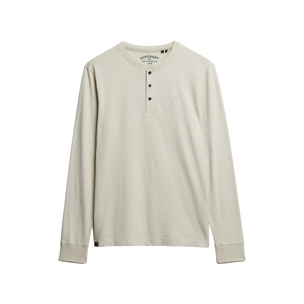 Superdry Mens Top Classic Essential Grandad Light Stone Beige