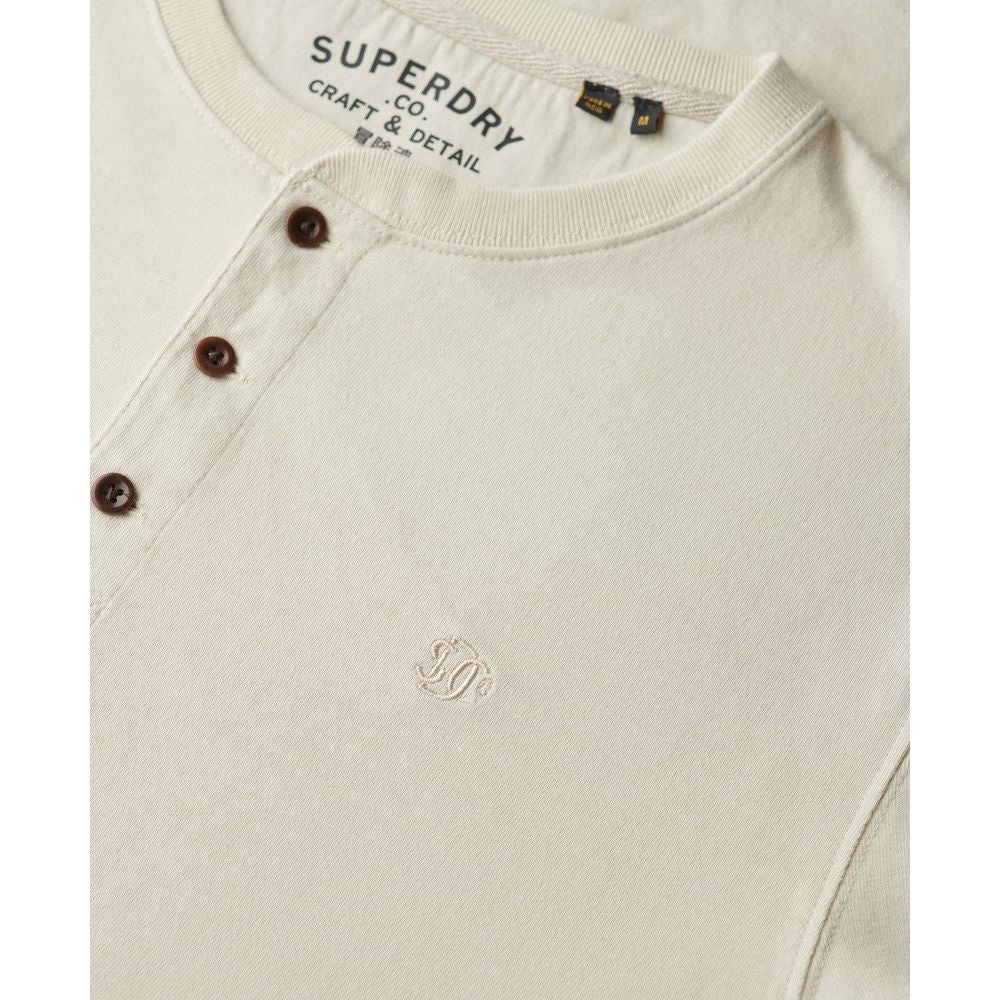Superdry Mens Top Classic Essential Grandad Light Stone Beige