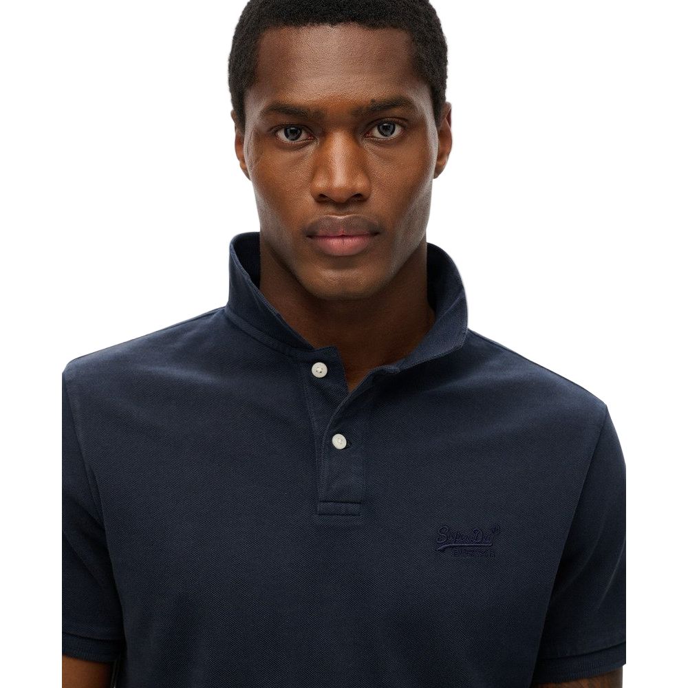 Superdry men's navy cotton polo shirt