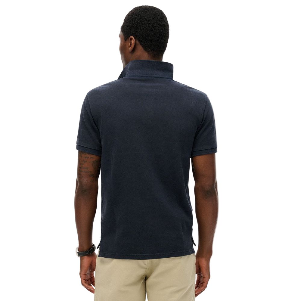 Superdry Mens Polo Vint Destroy Eclipse Navy
