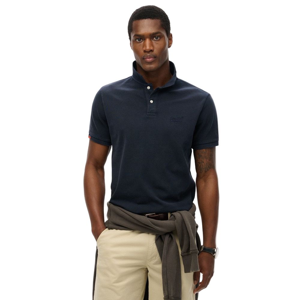 Superdry Mens Polo Vint Destroy Eclipse Navy