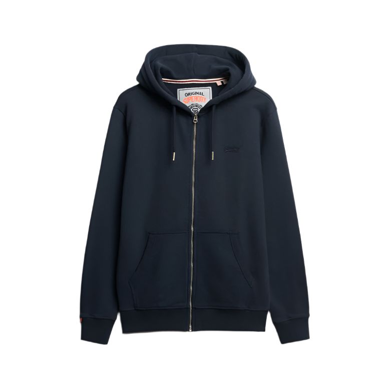 Superdry Mens Hoodie Essential Logo Zip HB Eclipse Navy