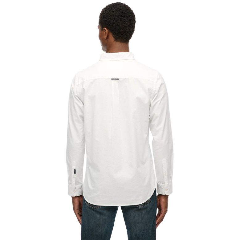 Superdry Mens Shirt Classic Oxford L/S Optic White Oxford