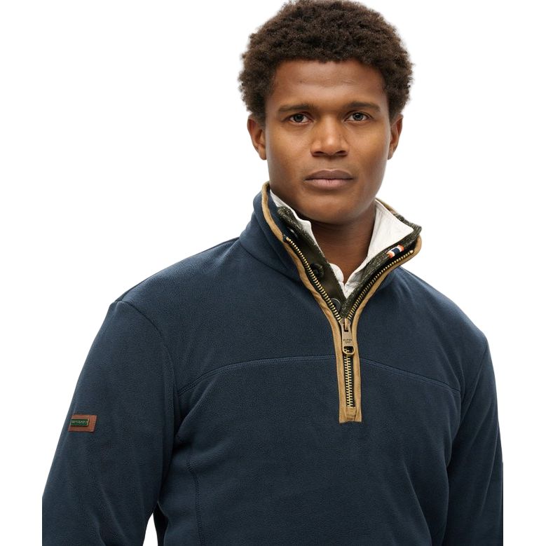 Superdry Mens Fleece Estate Half Zip Eclipse Navy