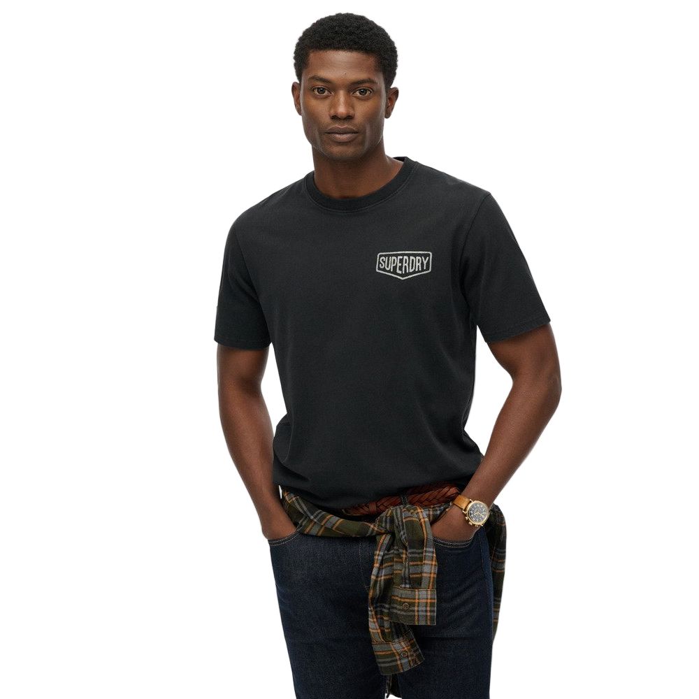 Superdry Mens T-Shirt Work Tab Loose Black