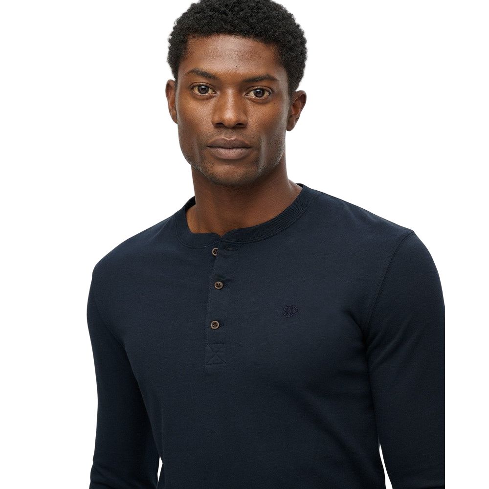 Superdry Mens Top Classic Essential Grandad Eclipse Navy