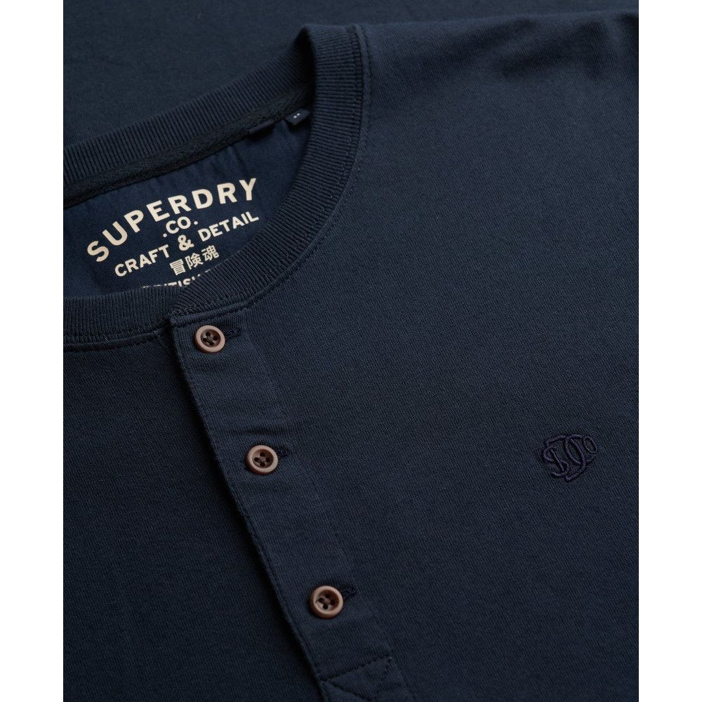 Superdry Mens Top Classic Essential Grandad Eclipse Navy