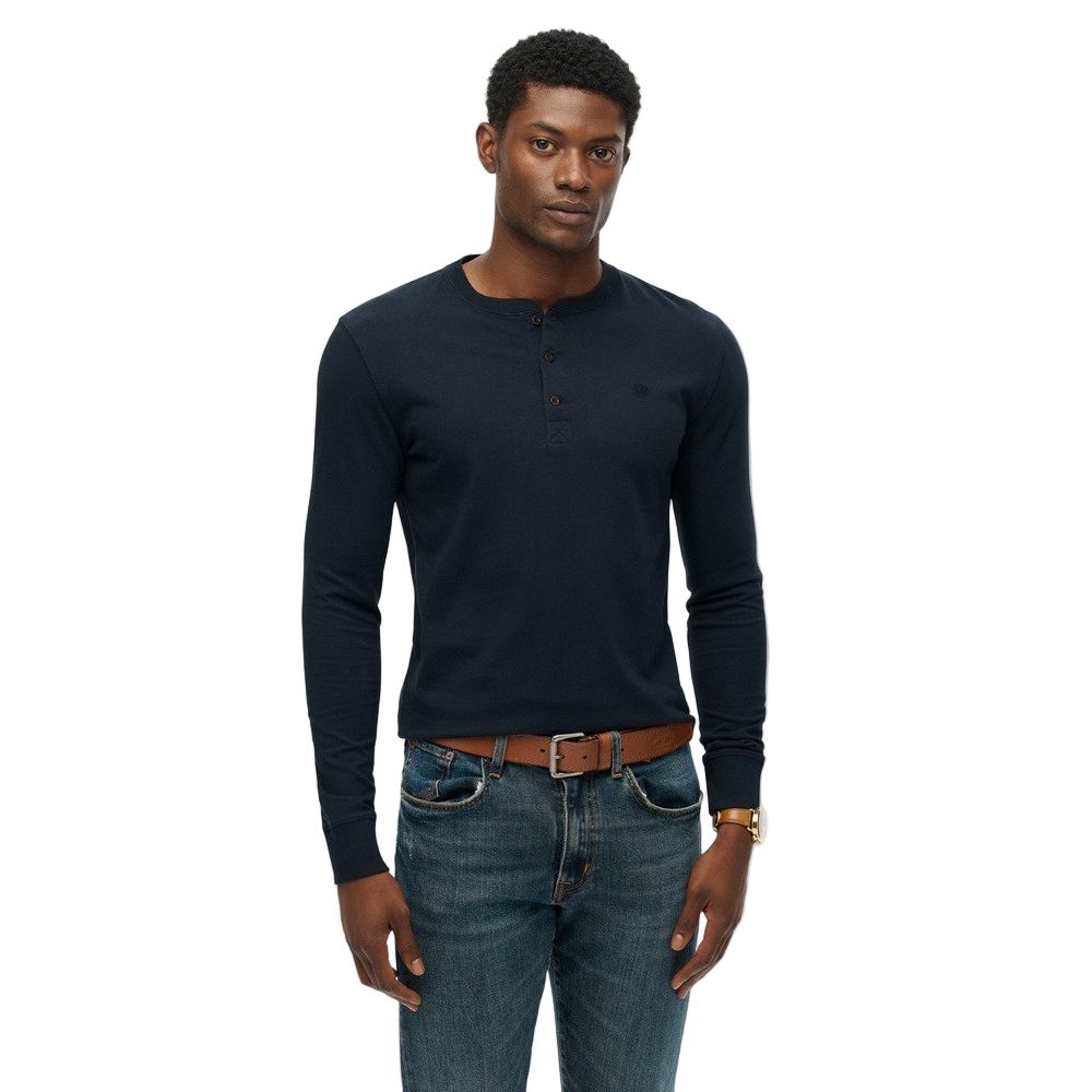Superdry Mens Top Classic Essential Grandad Eclipse Navy