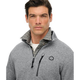 Superdry men's grey fleece quarter-zip top