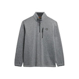 Superdry men's grey fleece quarter-zip top