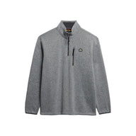 Superdry men's grey fleece quarter-zip top