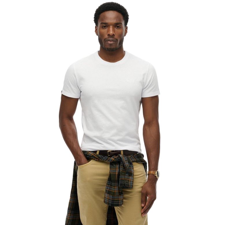 Superdry Mens T-Shirt Essential Logo Embroidered Optic