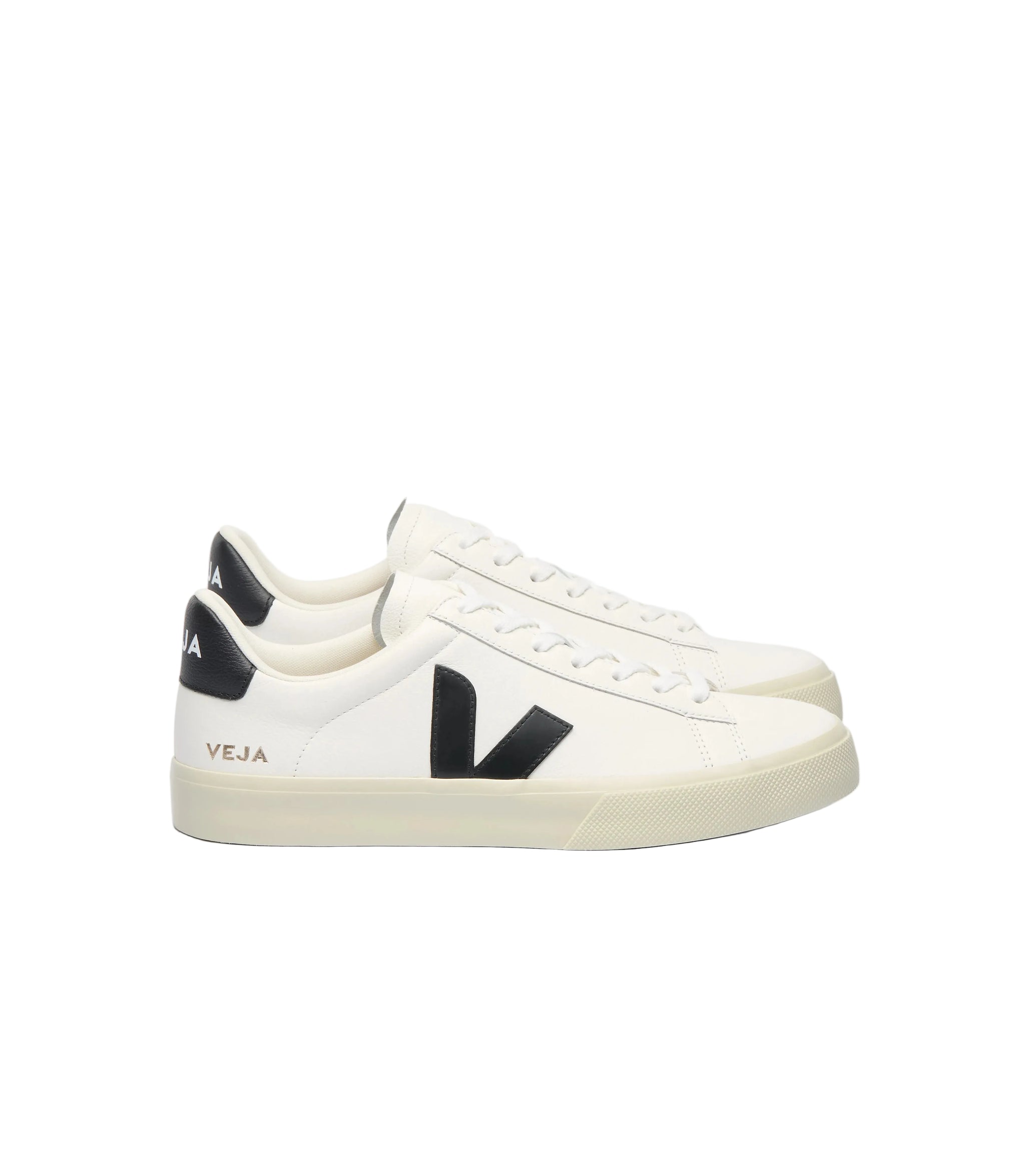 Veja women's black and white leather trainer