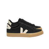 Veja men's black leather lace-up trainer