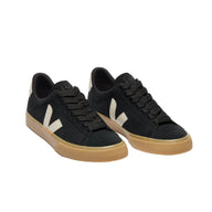 Veja men's black leather lace-up trainer