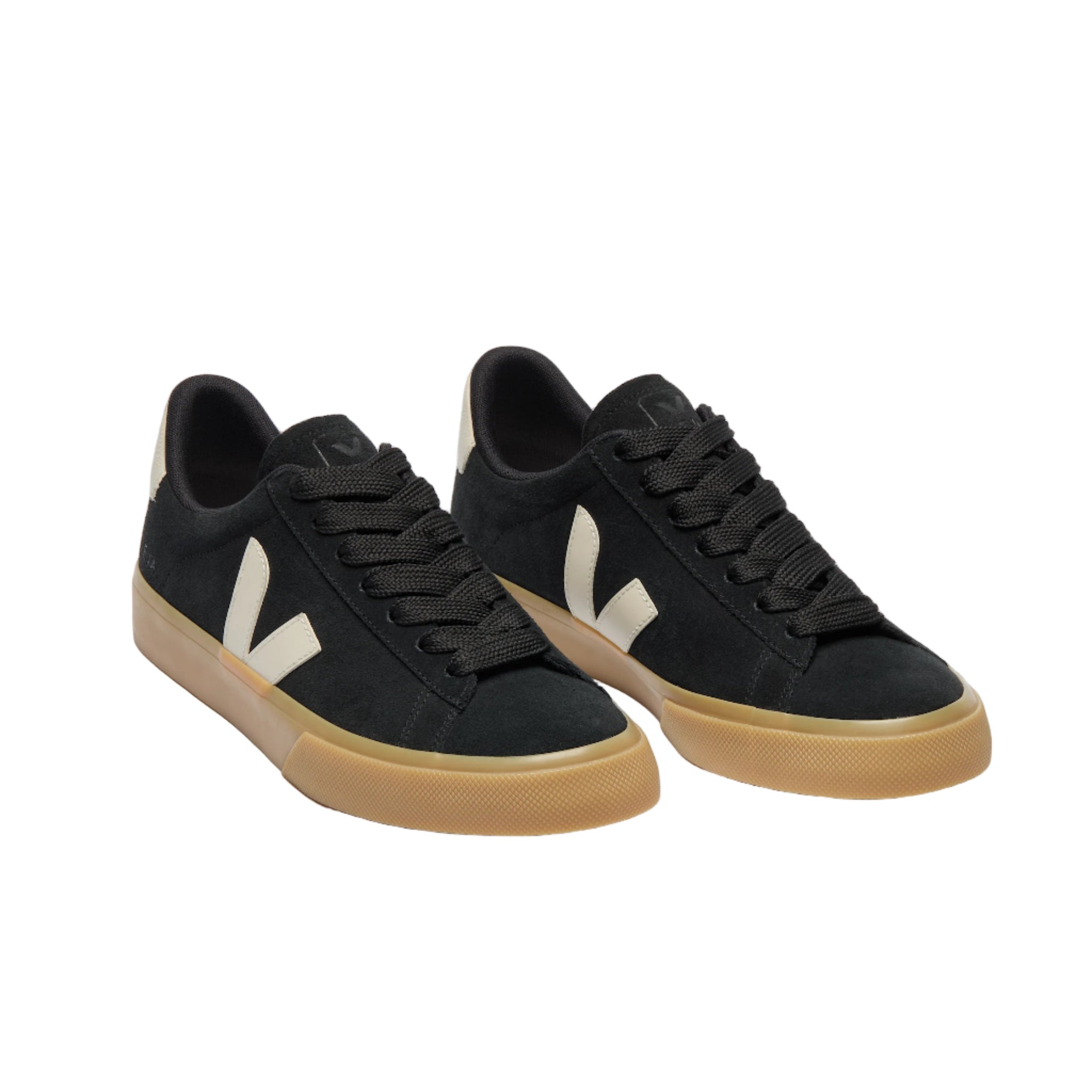 Veja men's black leather lace-up trainer