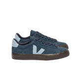 Veja women's blue leather lace-up trainer
