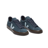 Veja women's blue leather lace-up trainer