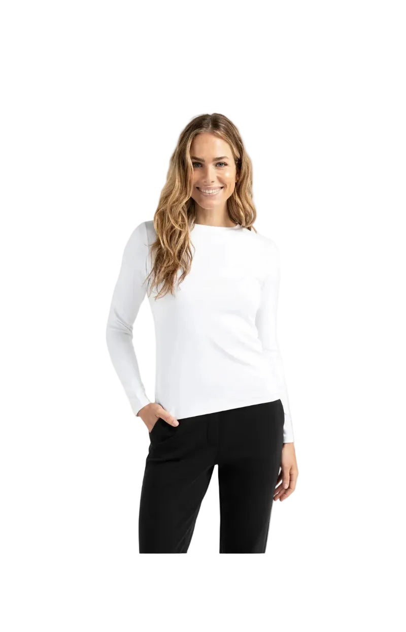 Yaya Womens Heavyweight long sleeve T-shirt Pure White