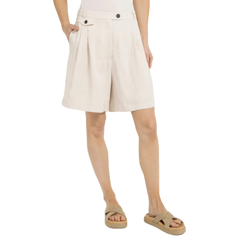 Yaya Womens Woven Bermuda Shorts Creme White