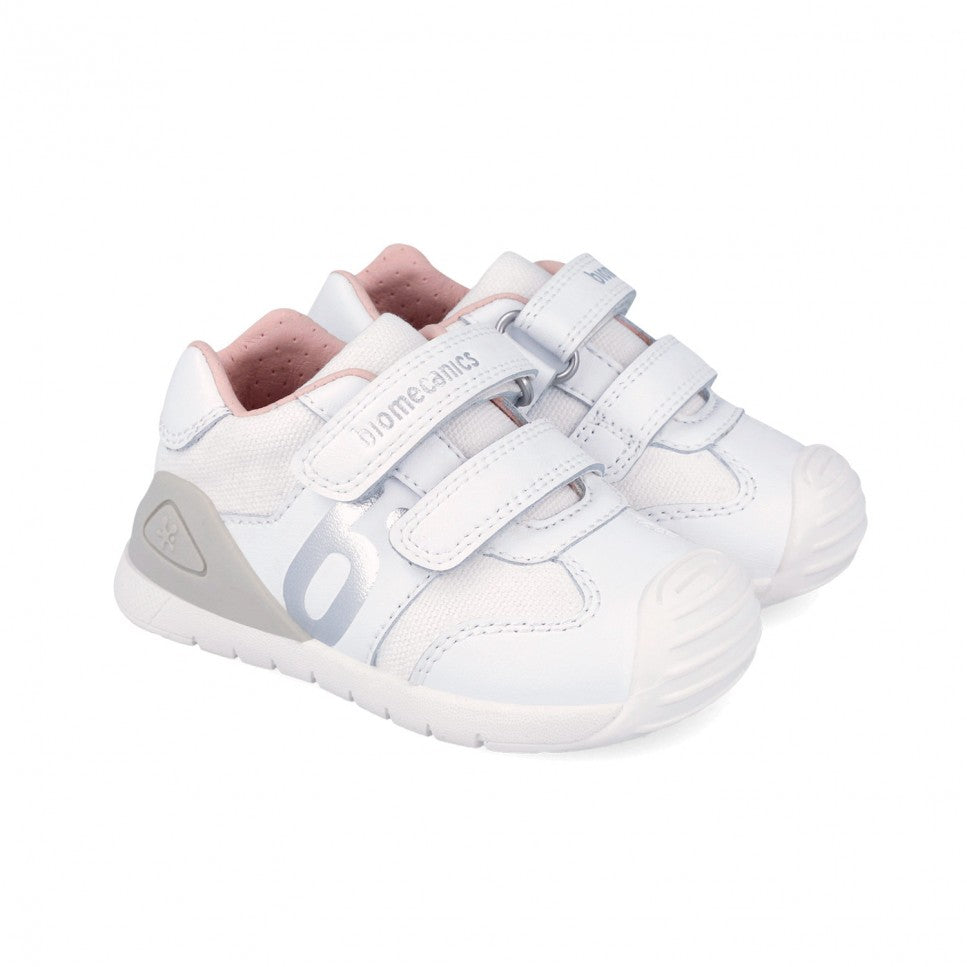 Biomecanics Girls Trainer 262121 Blanco/Plata