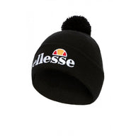 Ellesse Velly men's black pom pom beanie with front logo
