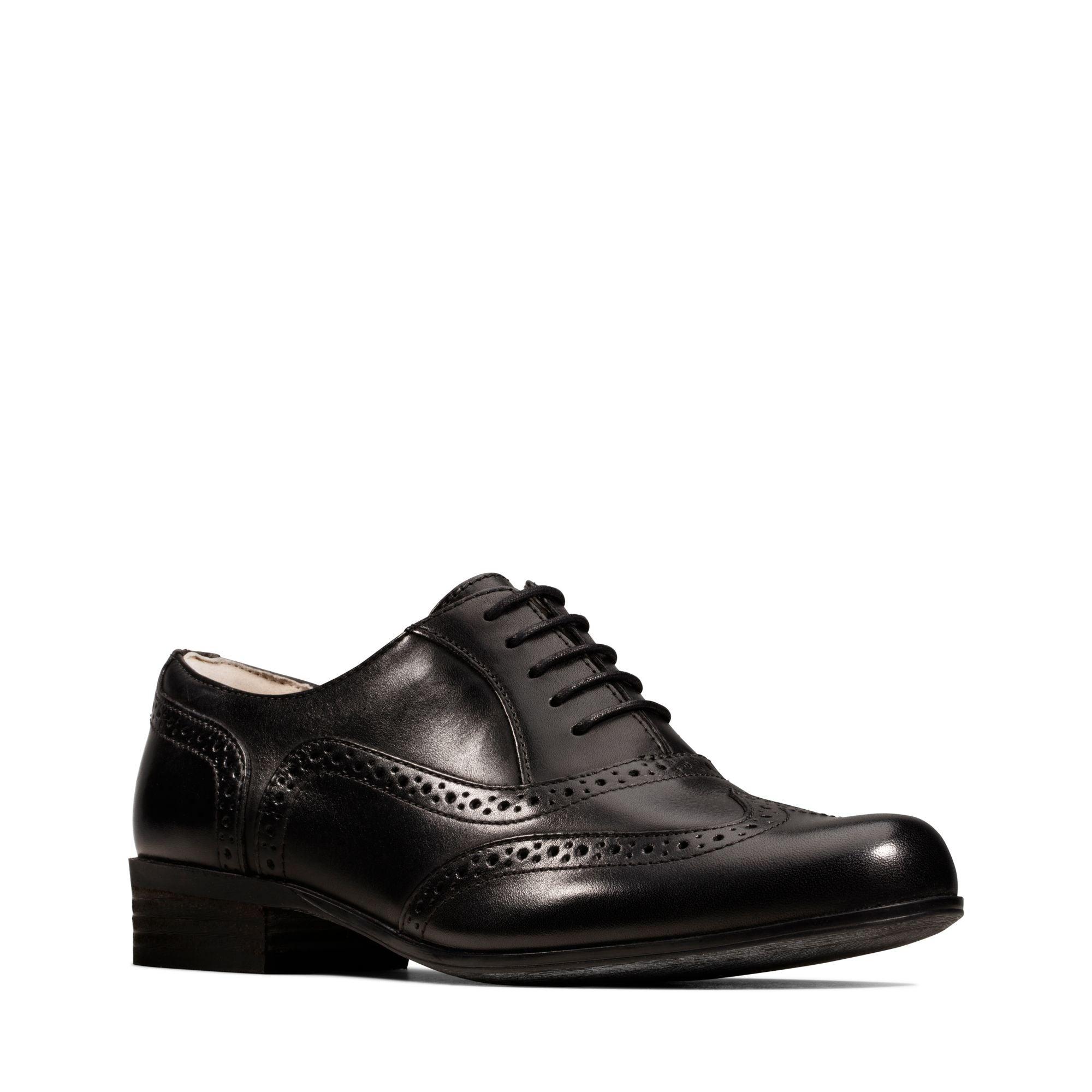 Clarks Womens Shoe Hamble Oak Black Leather - Donaghys