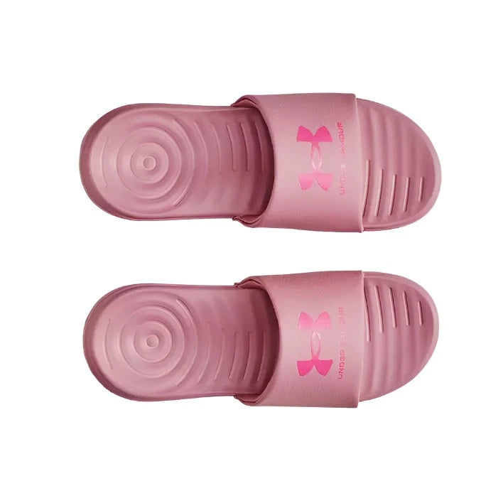 Pink camo under armour slides shop