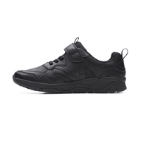 Clarks Boys School Shoe Clowder Sprint K Black Leather - Donaghys
