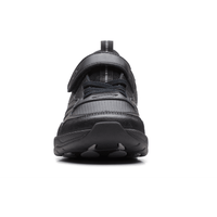 Clarks Boys School Shoe Clowder Sprint K Black Leather - Donaghys