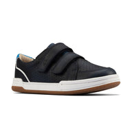 Clarks Boys Shoe Fawn Solo T Navy Leather - Donaghys