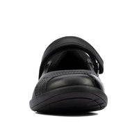 Clarks Girls School Shoe Etch Beam K Black Leather - Donaghys