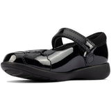 Clarks Girls School Shoe Etch Beam T Black Patent - Donaghys