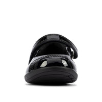 Clarks Girls School Shoe Etch Beam T Black Patent - Donaghys