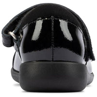 Clarks Girls School Shoe Etch Beam T Black Patent - Donaghys