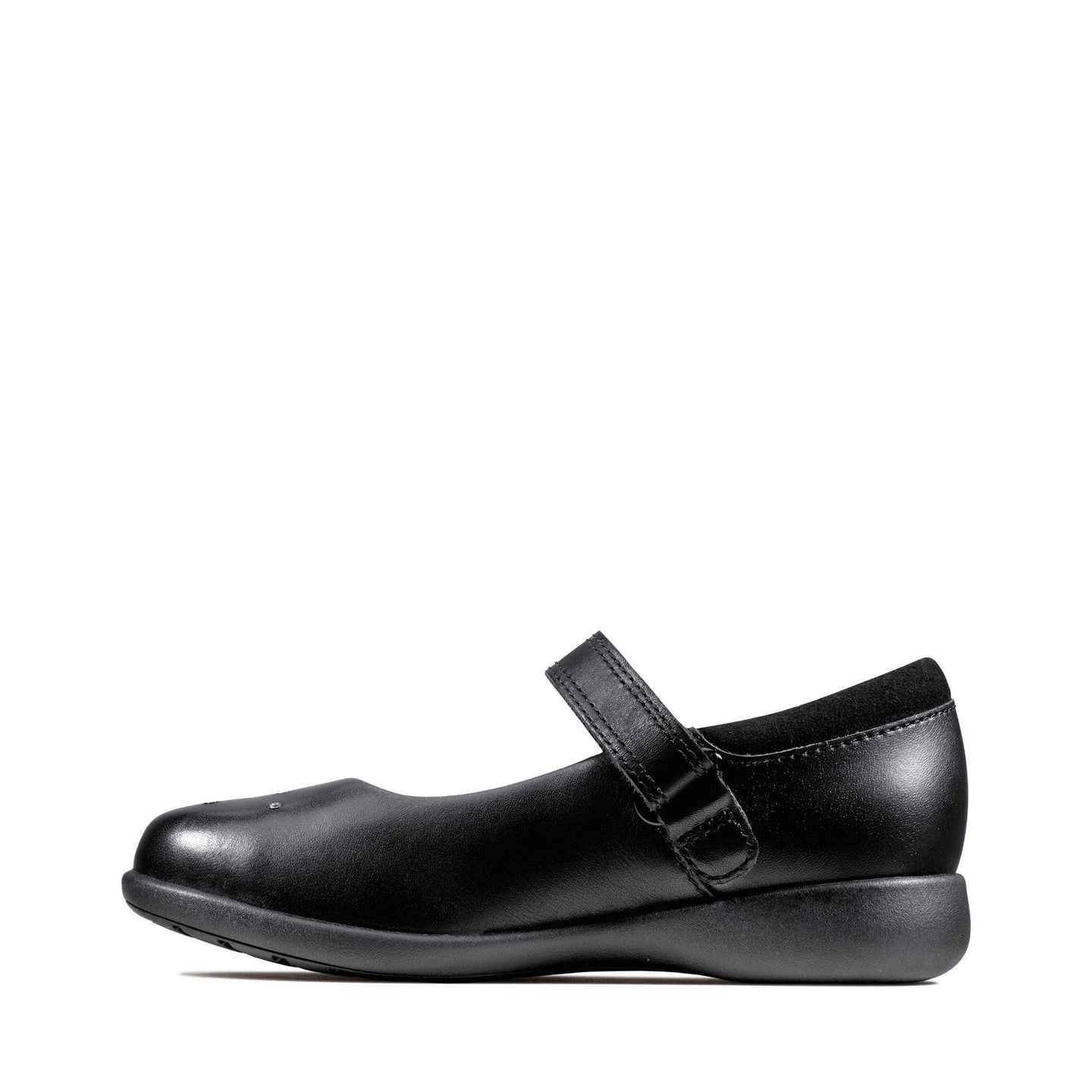 Clarks Girls School Shoe Etch Spark T Black Leather - Donaghys