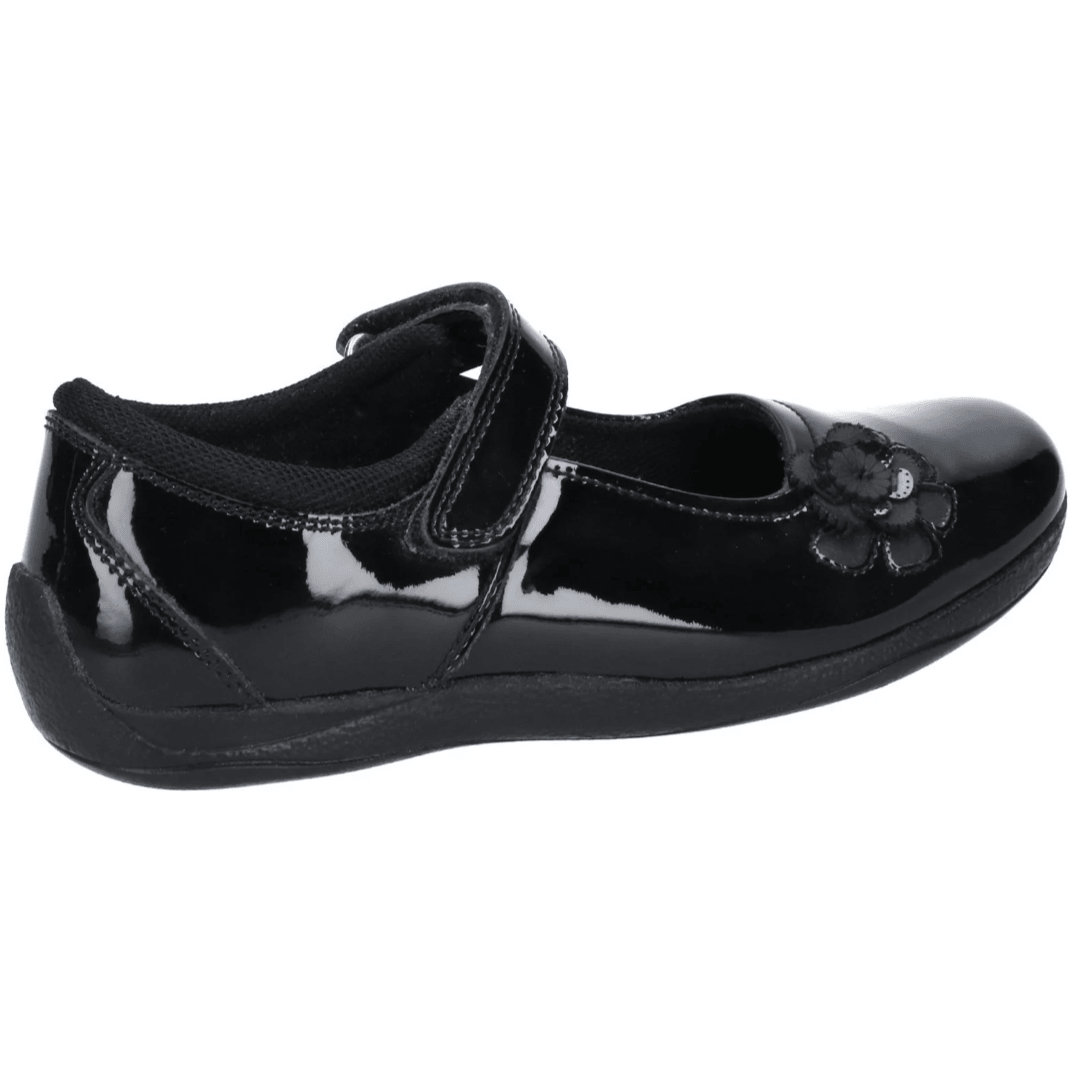 Hush Puppies Girls School Shoe Jessica Jnr Black Patent - Donaghys