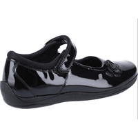 Hush Puppies Girls School Shoe Jessica Snr Black Patent - Donaghys