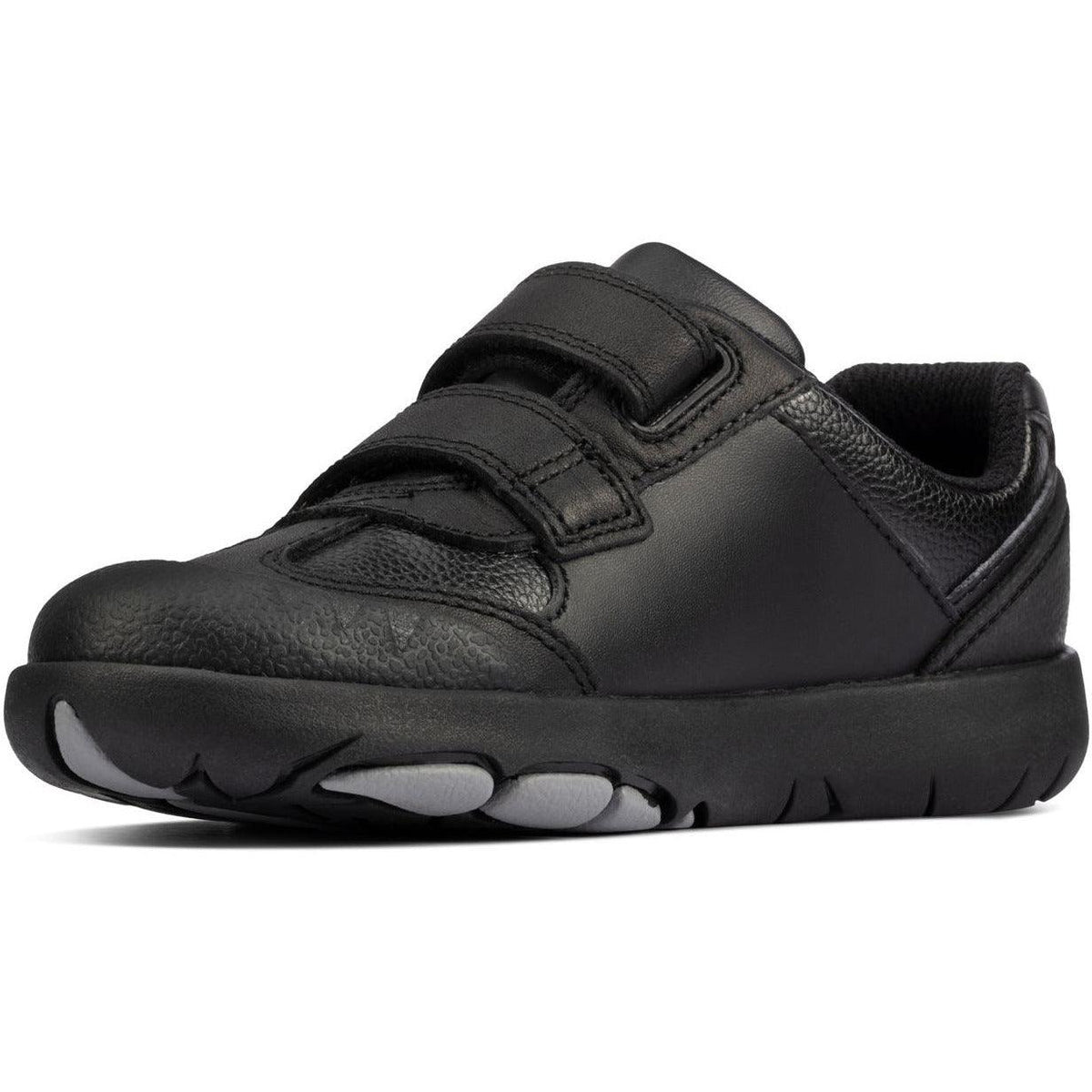 Clarks Boys School Shoe Rex Stride T Black Leather - Donaghys