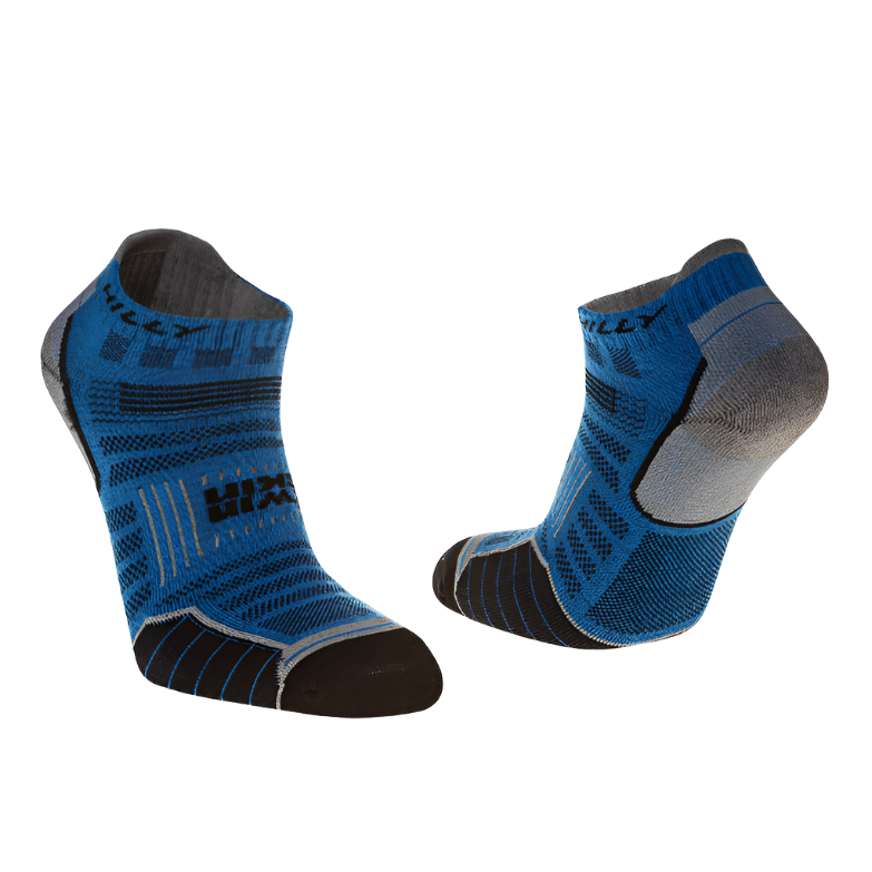 Hilly Mens Socks Twin Skin Socklet Azurite/Grey Marl - Donaghys