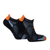 Hilly men's black and orange marl Marathon Fresh anklet running socks