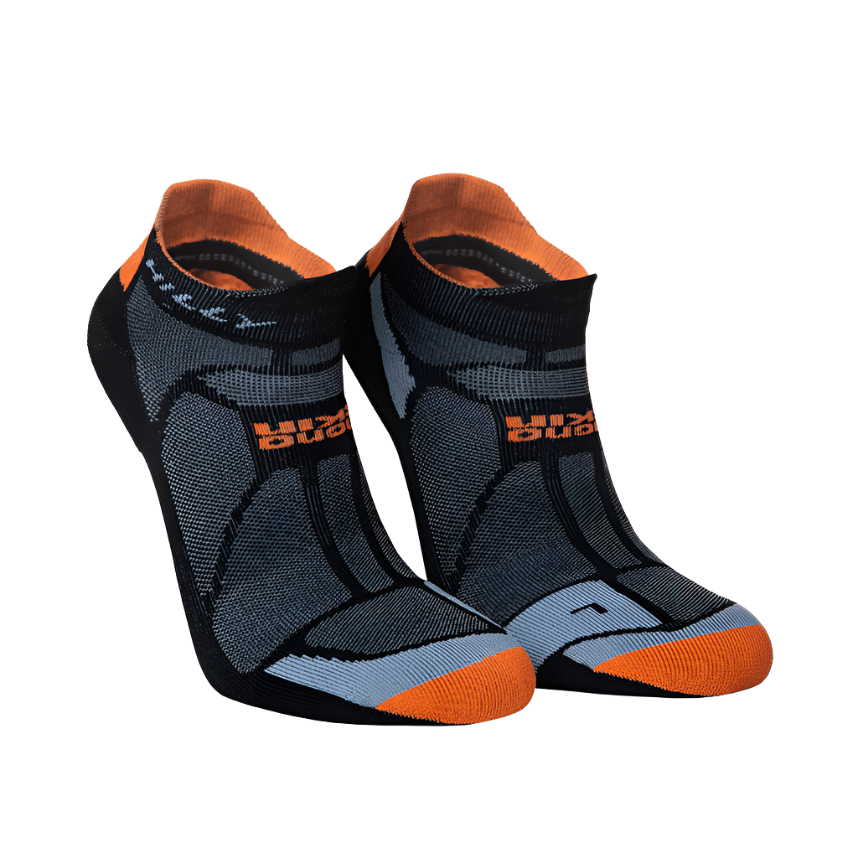 Hilly Mens Socks Marathon Fresh Anklet Black/Orange Marl - Donaghys