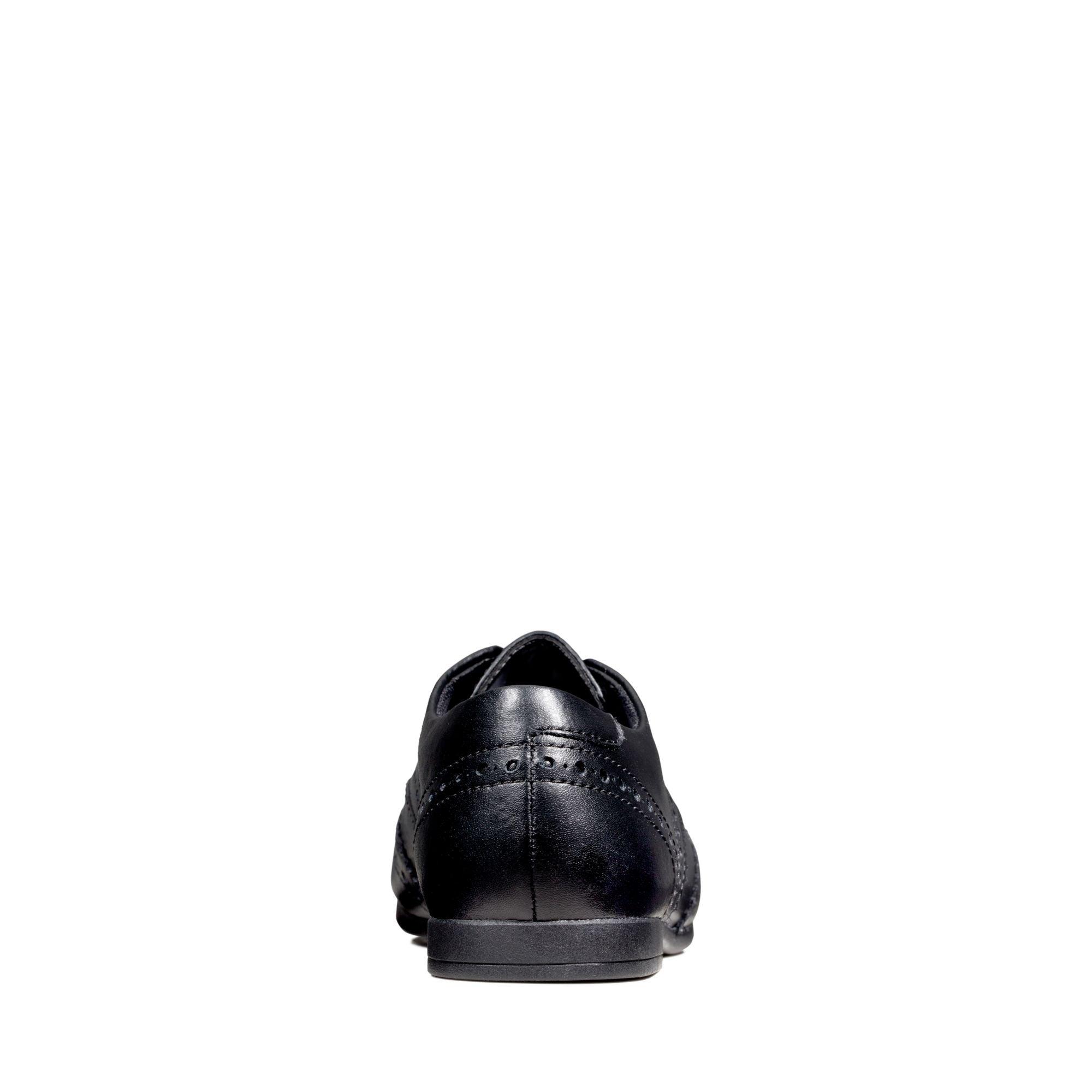 Clarks Girls School Shoe Scala Lace Y Black Leather - Donaghys