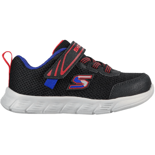 Skechers Boys Trainer Comfy Flex Mini Trainer Black Red Blue