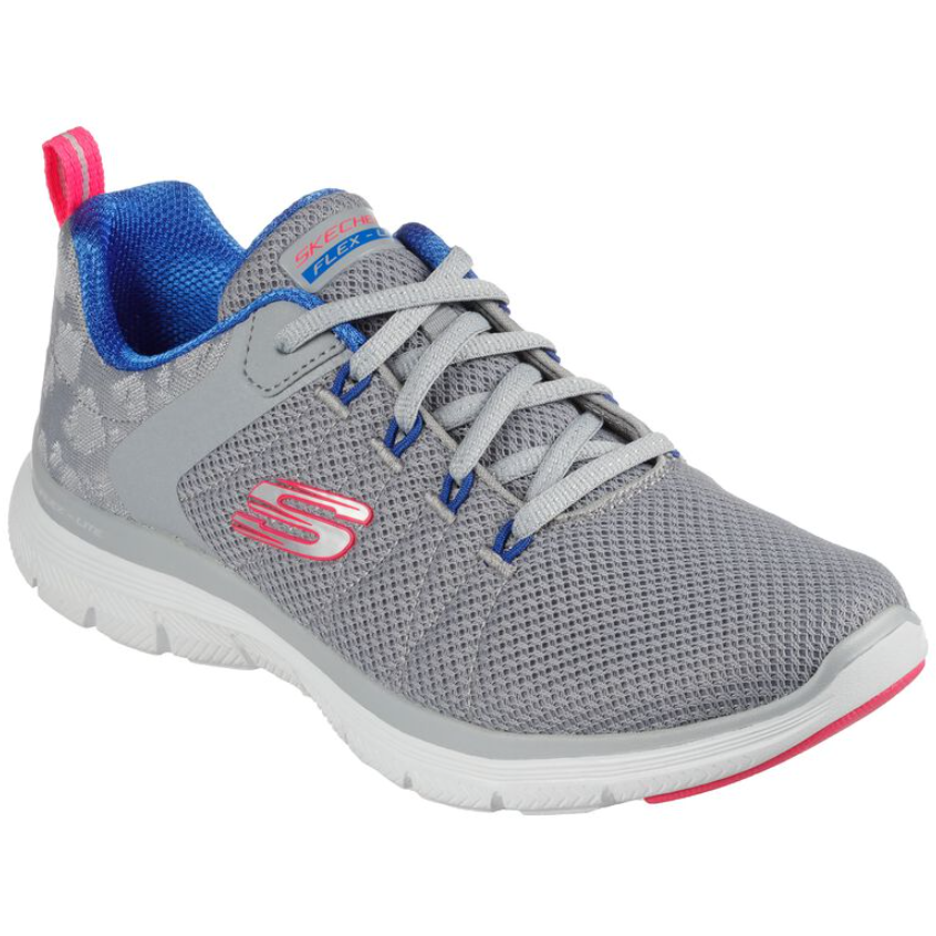 Skechers Womens Trainer Flex Appeal 4.0 Elegant Ways Grey Multi Donaghys