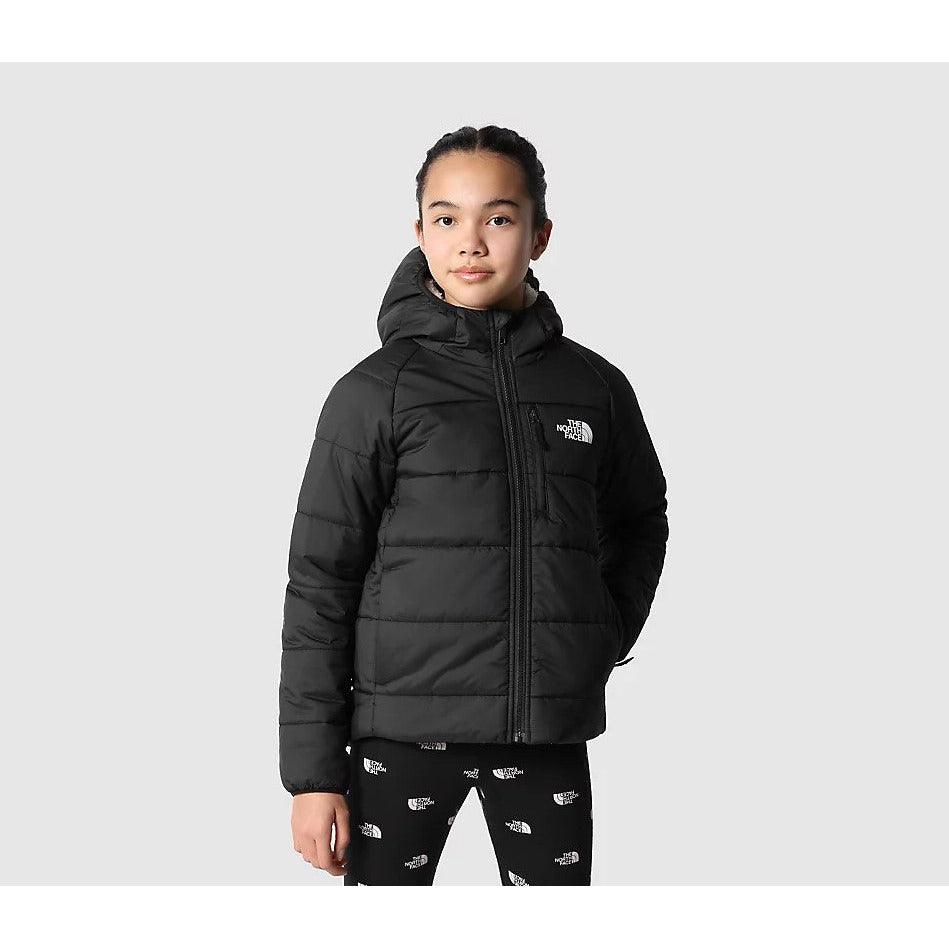 The North Face Girls Reversible Perrito Jacket TNF Black/TNF Tossed Ar ...