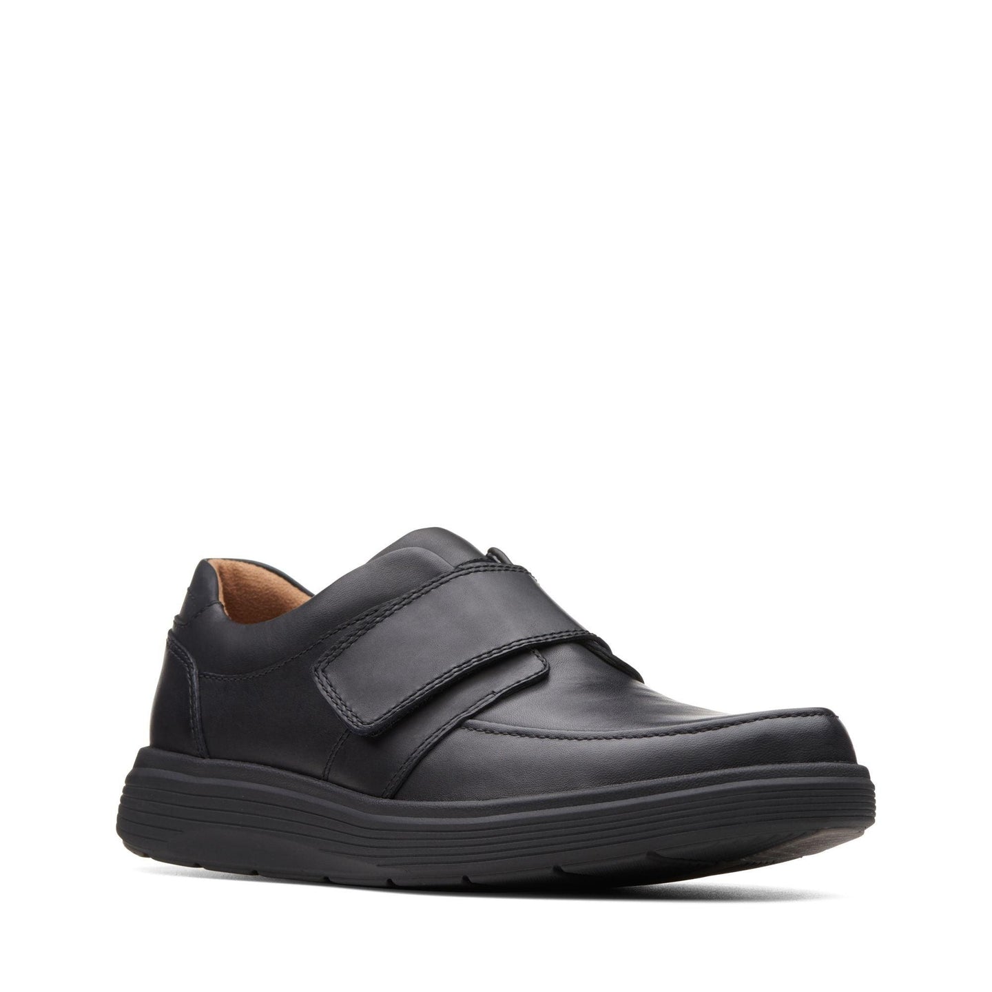 Clarks Mens Shoe Un Abode Strap Black Leather - Donaghys
