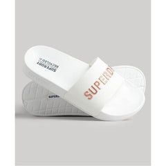 Superdry Womens Vegan Pool Sliders Optic Metallic Rose Gold Donaghys