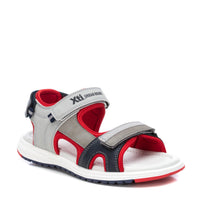 XTI boys' red synthetic leather sandal with velcro
