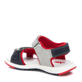 XTI boys' red synthetic leather sandal with velcro